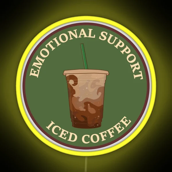 Emotional Support Iced Coffee RGB Neon Sign