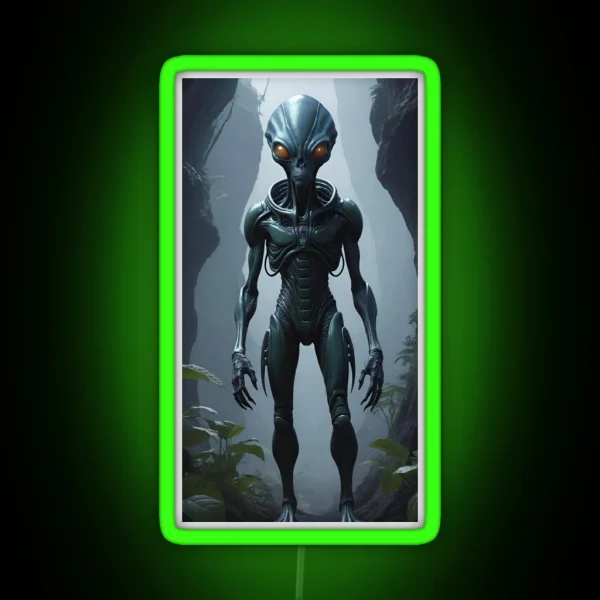 Encounter Locked Gaze With The Alien Observer RGB Neon Sign