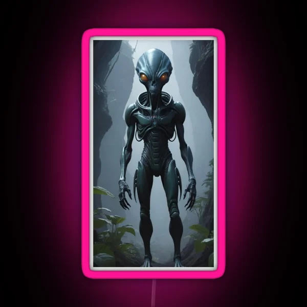 Encounter Locked Gaze With The Alien Observer RGB Neon Sign