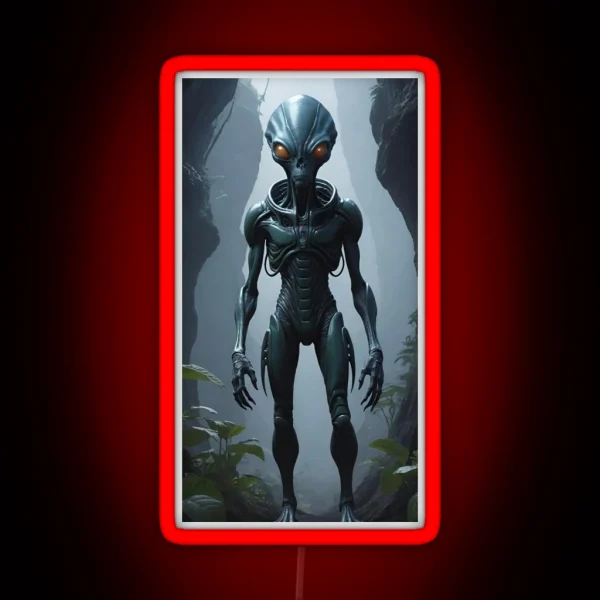 Encounter Locked Gaze With The Alien Observer RGB Neon Sign