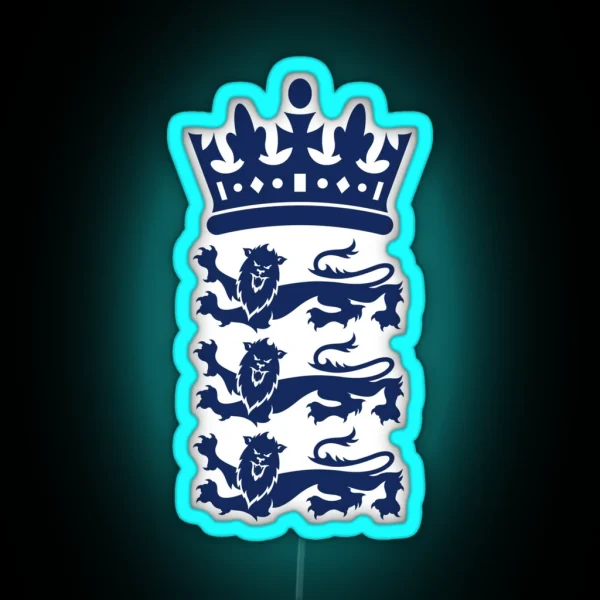 England Cricket Team Logo RGB Neon Sign