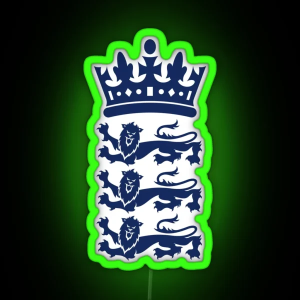 England Cricket Team Logo RGB Neon Sign