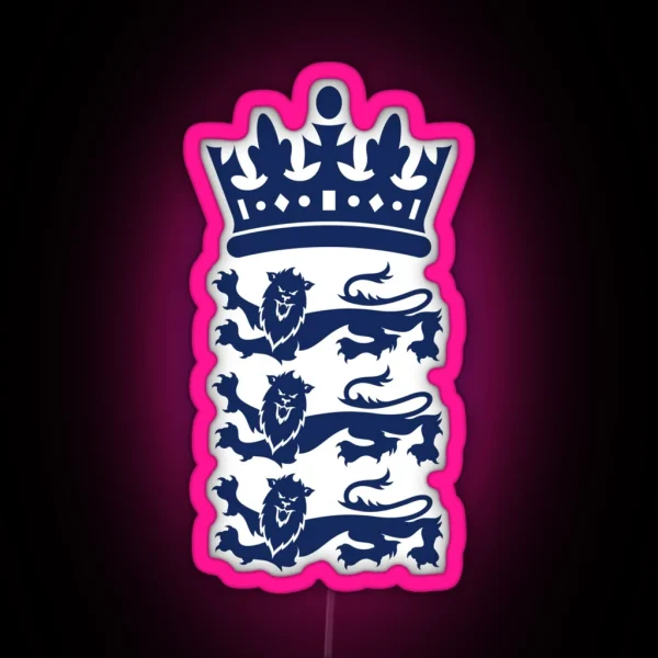 England Cricket Team Logo RGB Neon Sign