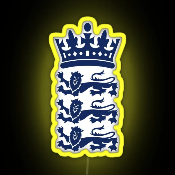 England Cricket Team Logo RGB Neon Sign