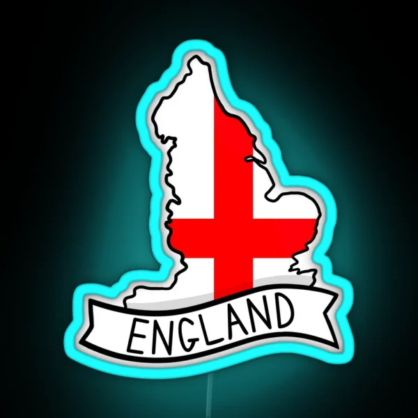 England Flag Map Led RGB Neon Sign