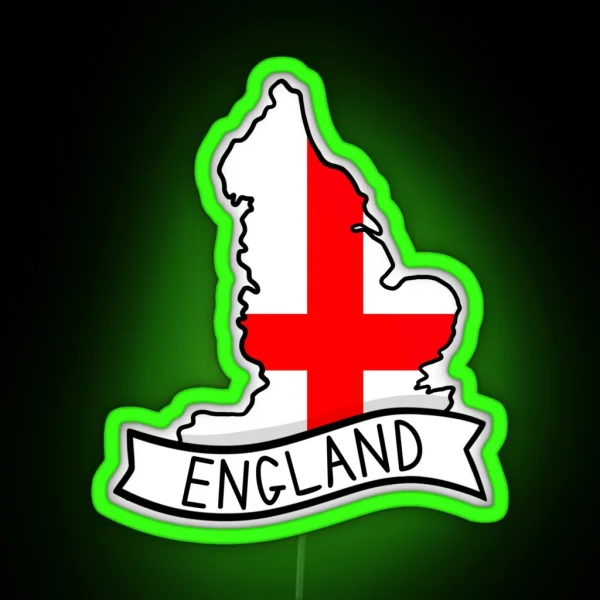 England Flag Map Led RGB Neon Sign
