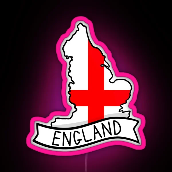England Flag Map Led RGB Neon Sign