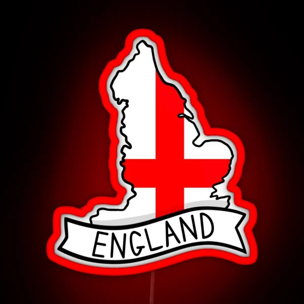 England Flag Map Led RGB Neon Sign