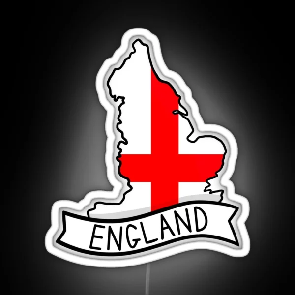 England Flag Map Led RGB Neon Sign