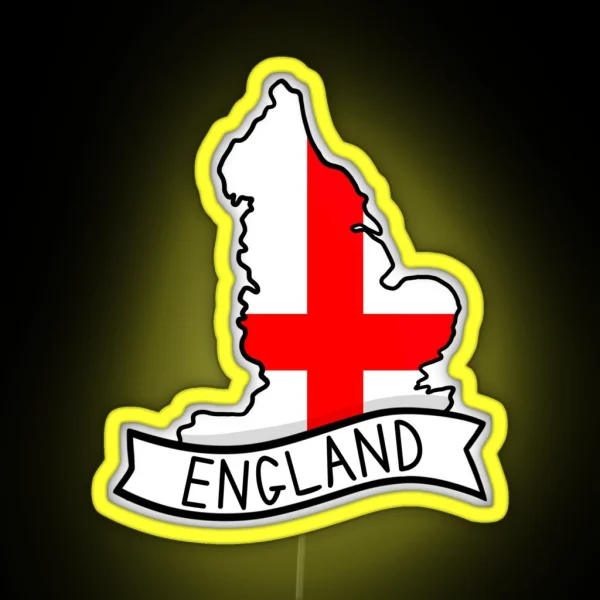 England Flag Map Led RGB Neon Sign