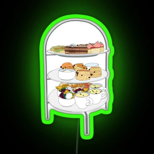 English Afternoon Tea Cakes RGB Neon Sign