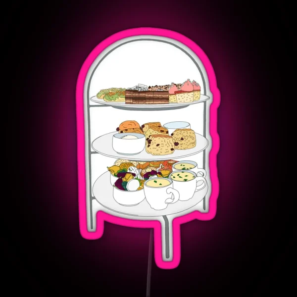 English Afternoon Tea Cakes RGB Neon Sign