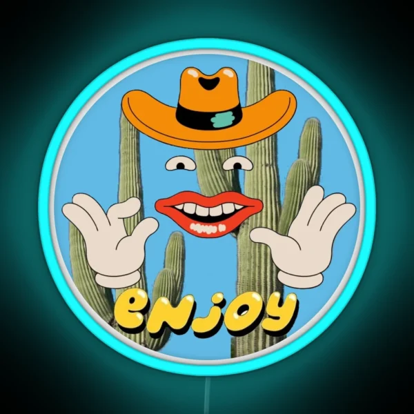 Enjoy Small Car Big Wheels Logo RGB Neon Sign