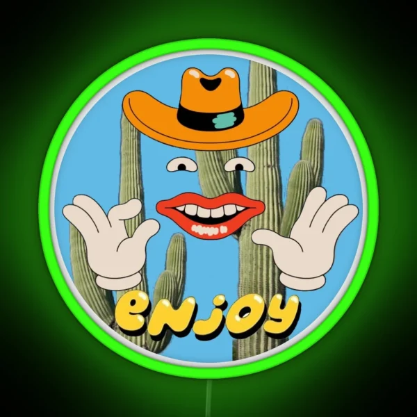 Enjoy Small Car Big Wheels Logo RGB Neon Sign