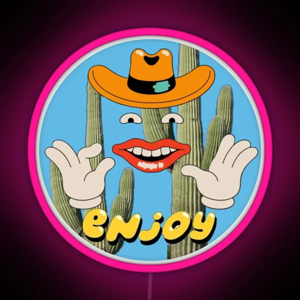Enjoy Small Car Big Wheels Logo RGB Neon Sign
