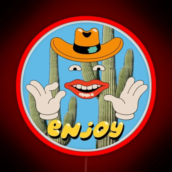 Enjoy Small Car Big Wheels Logo RGB Neon Sign