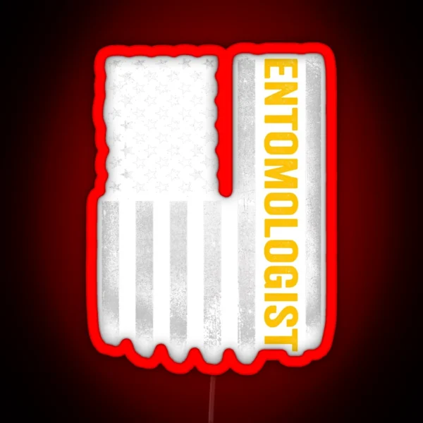 Entomologist Dad American Flag Vintage USA Entomologist RGB Neon Sign