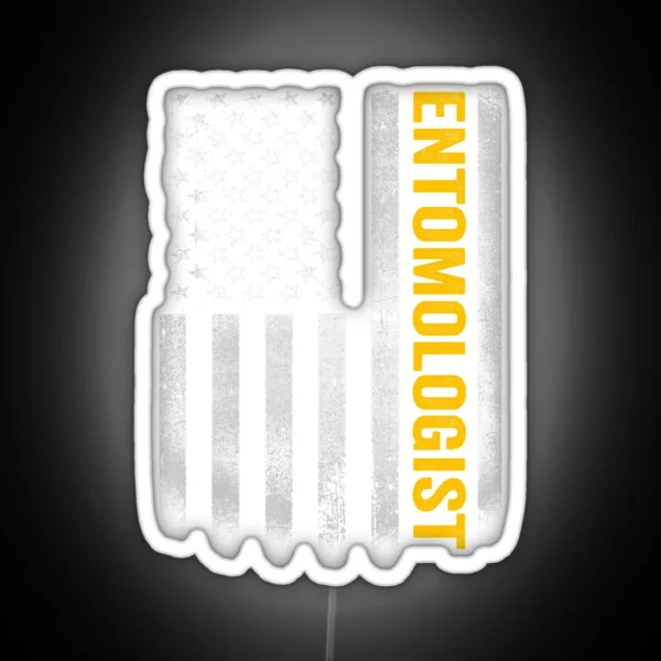 Entomologist Dad American Flag Vintage USA Entomologist RGB Neon Sign