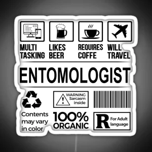 Entomologist Led Multitasking Certified Job Gift Item Job Profession Mens Womens Girls Dad Entomologist Christmas Birthday Gift RGB Neon Sign