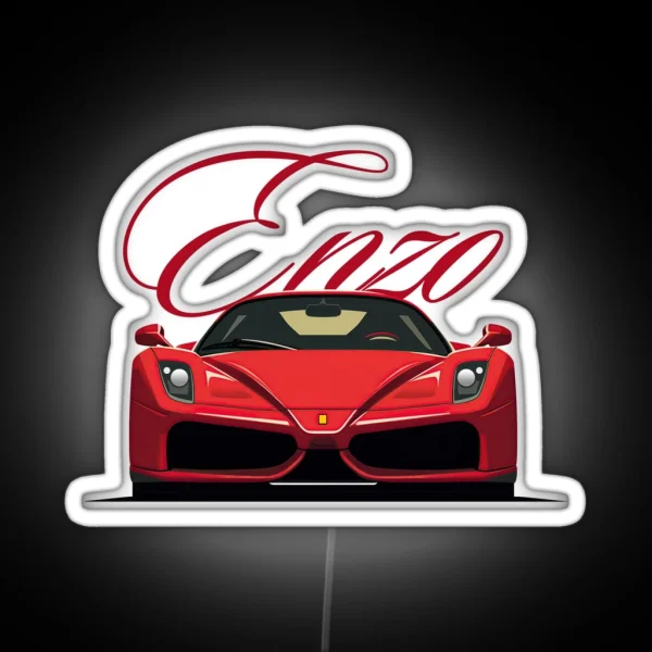 Enzo Exotic Classic Ferrari With Text RGB Neon Sign