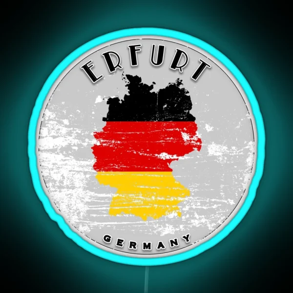 Erfurt Germany Flag Worn RGB Neon Sign