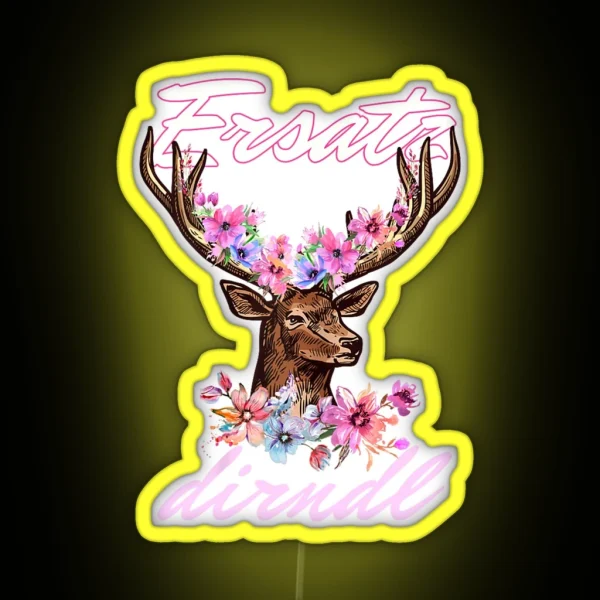 Ersatz Dirndl Traditional Dirndl Deer With RGB Neon Sign