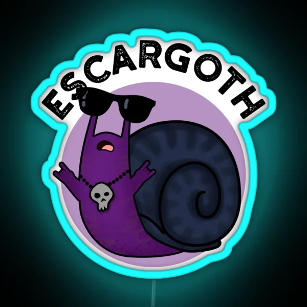 Escar Goth Cool Goth Funny Snail Puns RGB Neon Sign