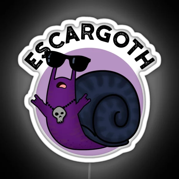 Escar Goth Cool Goth Funny Snail Puns RGB Neon Sign