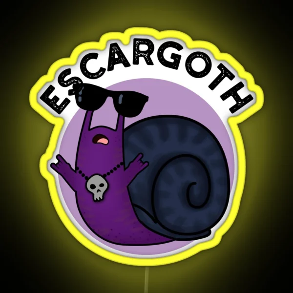 Escar Goth Cool Goth Funny Snail Puns RGB Neon Sign