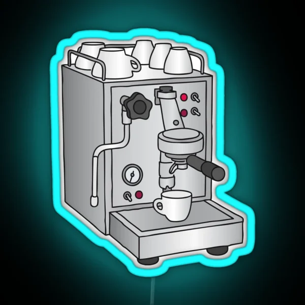 Espresso Machine Filter Holder RGB Neon Sign