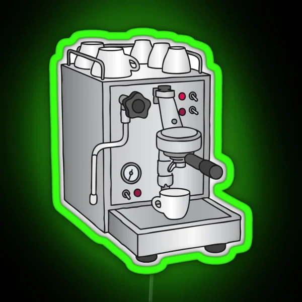 Espresso Machine Filter Holder RGB Neon Sign
