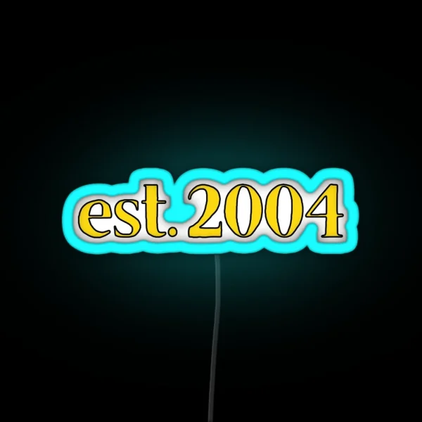 Est 2004 Cartoonish Retro Birthday RGB Neon Sign