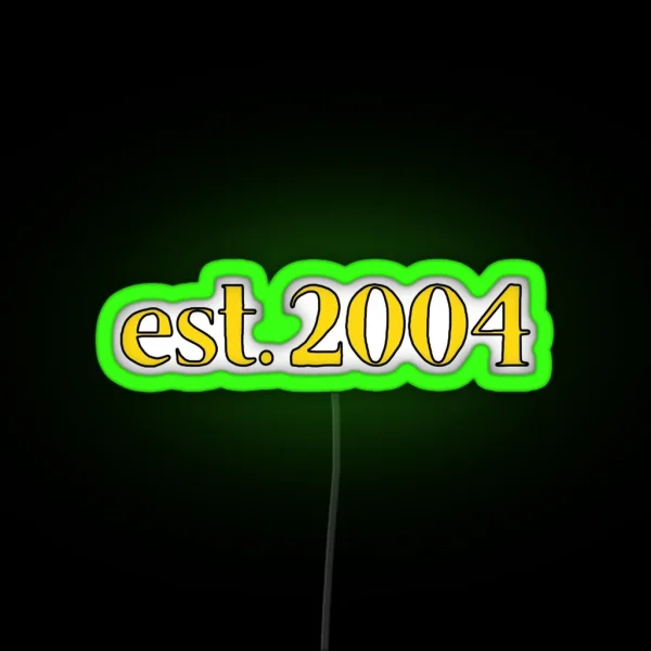 Est 2004 Cartoonish Retro Birthday RGB Neon Sign