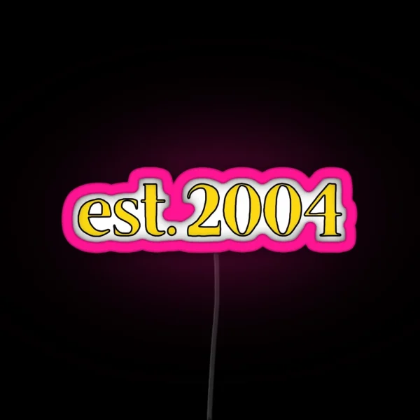 Est 2004 Cartoonish Retro Birthday RGB Neon Sign