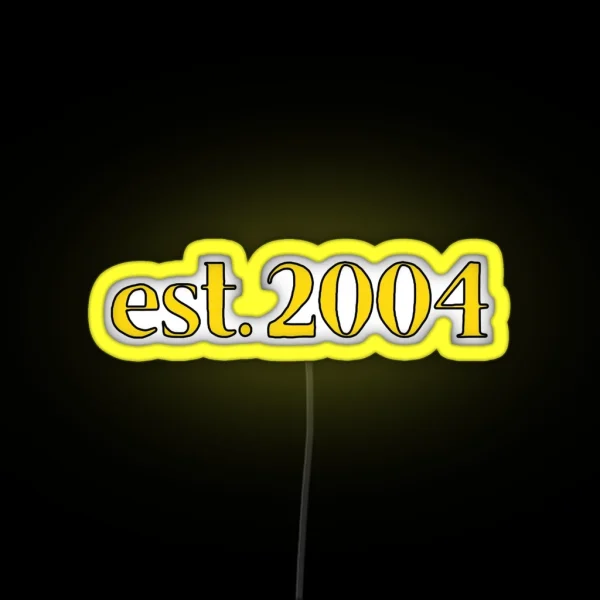 Est 2004 Cartoonish Retro Birthday RGB Neon Sign