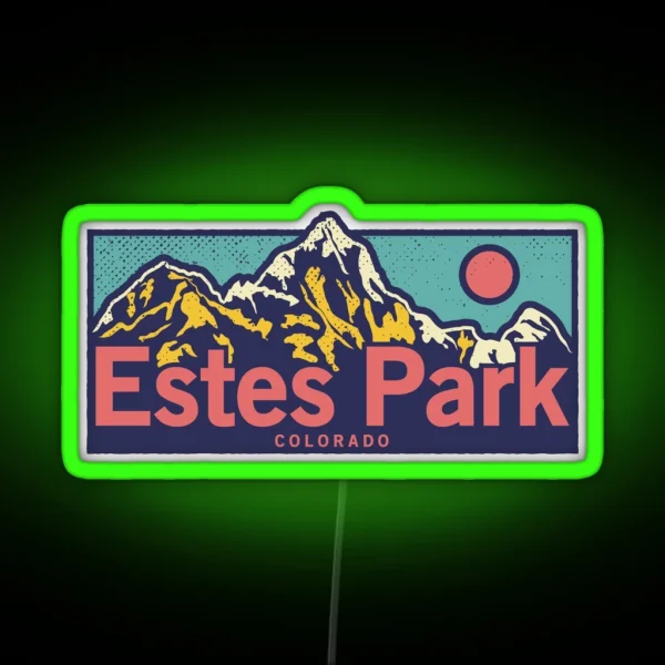 Estes Park Colorado Classic Outdoor Mountain Graphic RGB Neon Sign