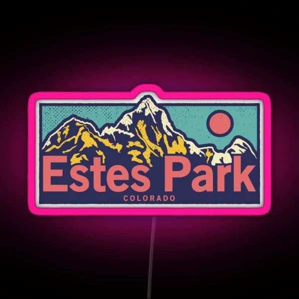 Estes Park Colorado Classic Outdoor Mountain Graphic RGB Neon Sign