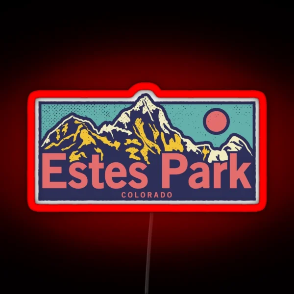 Estes Park Colorado Classic Outdoor Mountain Graphic RGB Neon Sign