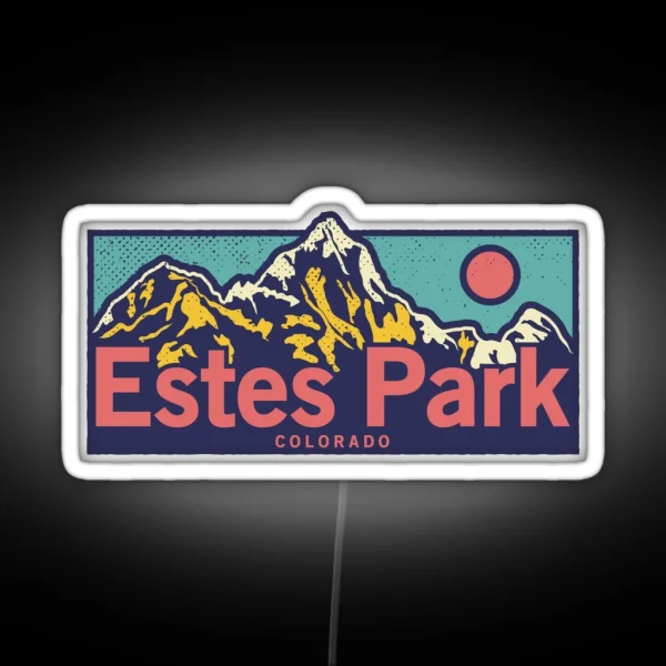 Estes Park Colorado Classic Outdoor Mountain Graphic RGB Neon Sign