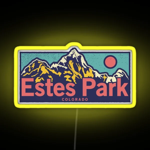 Estes Park Colorado Classic Outdoor Mountain Graphic RGB Neon Sign