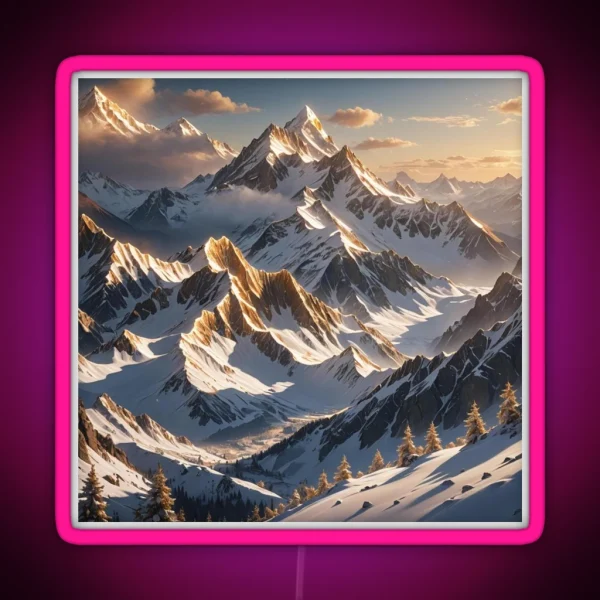Ethereal Snowy Peaks RGB Neon Sign