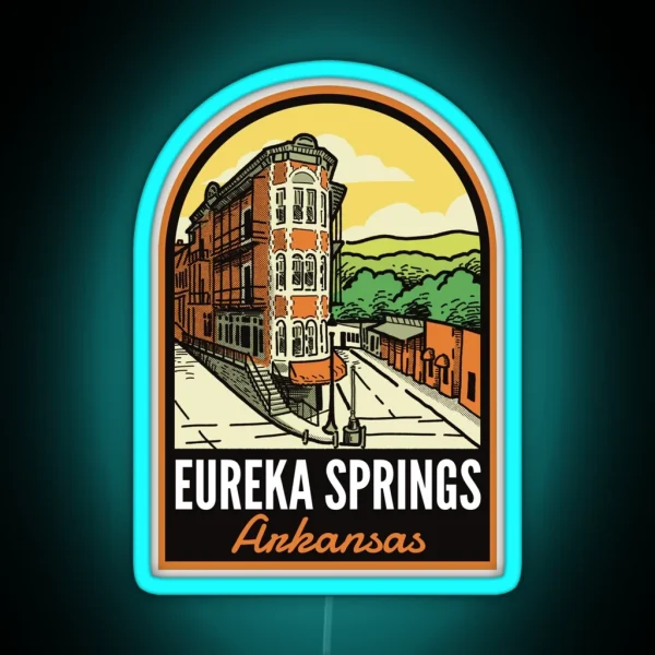 Eureka Springs Historic Downtown Arkansas Vintage RGB Neon Sign