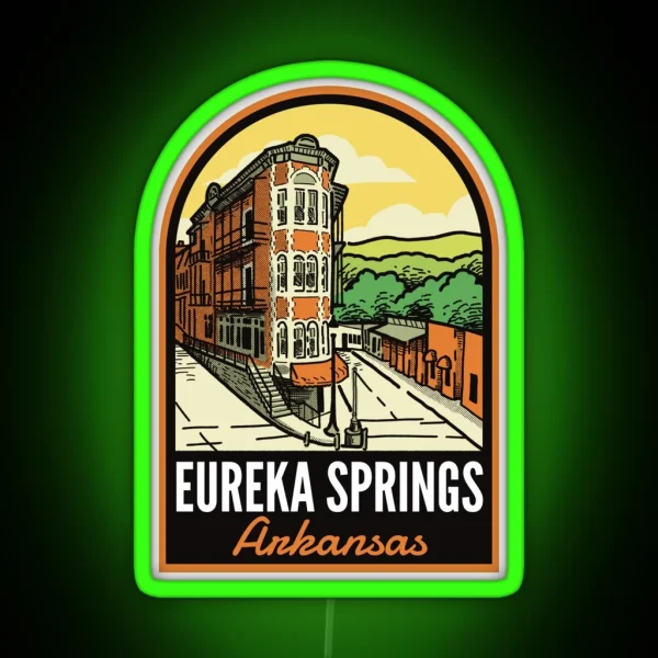 Eureka Springs Historic Downtown Arkansas Vintage RGB Neon Sign