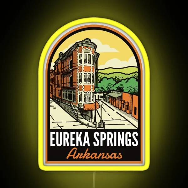 Eureka Springs Historic Downtown Arkansas Vintage RGB Neon Sign