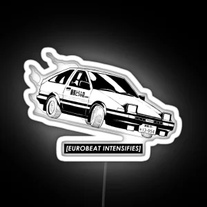 Eurobeat Intensifies AE86 Kansei Dorifto Initial D Car RGB Neon Sign