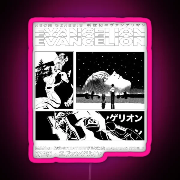 Evangelion Black And White RGB Neon Sign