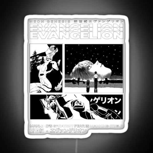 Evangelion Black And White RGB Neon Sign