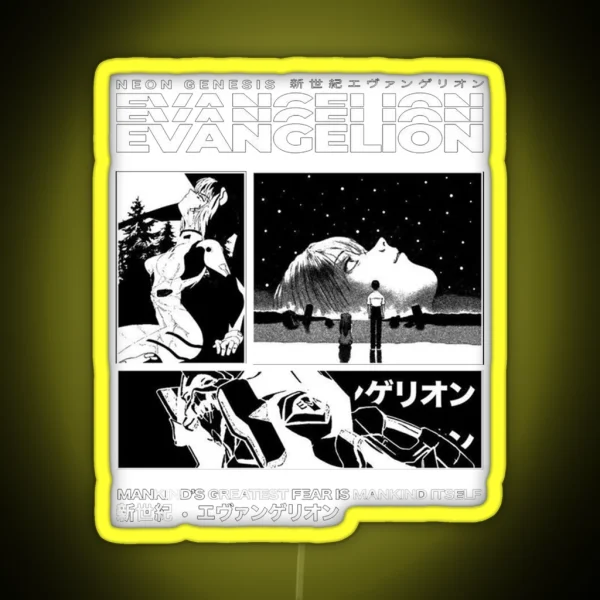 Evangelion Black And White RGB Neon Sign