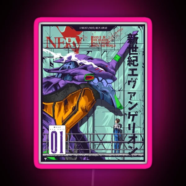 Evangelion EVA 01 Poster Color RGB Neon Sign