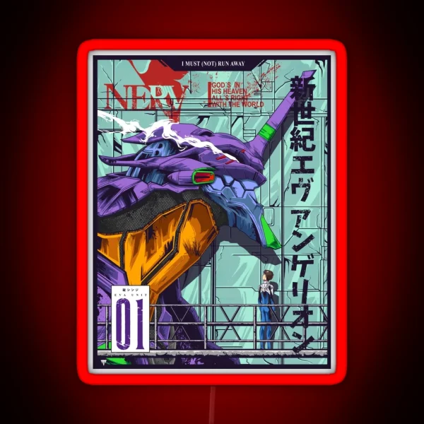 Evangelion EVA 01 Poster Color RGB Neon Sign